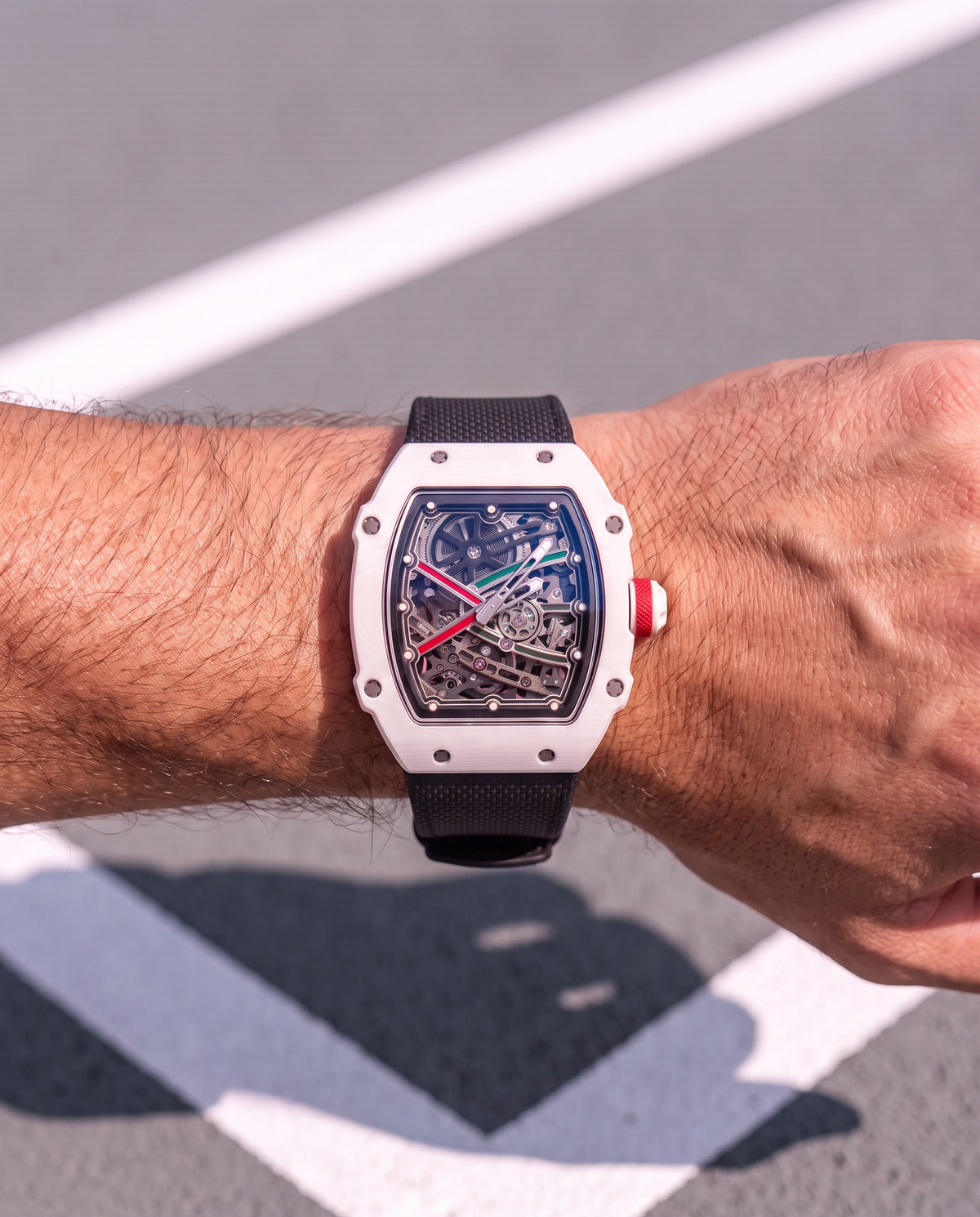 Monarque Blanc skeleton watch