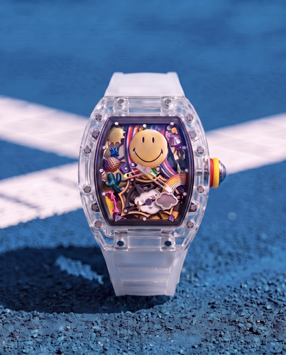 M-88 Smiley Transparent skeleton watch