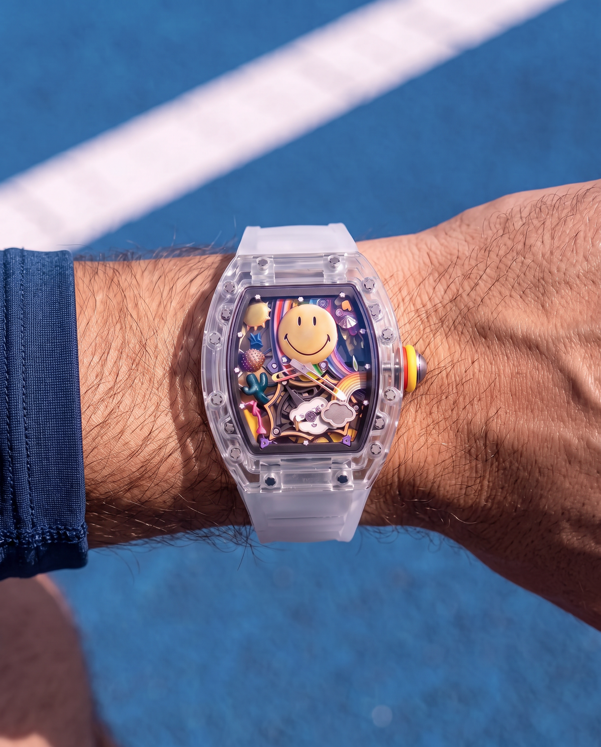 M-88 Smiley Transparent skeleton watch