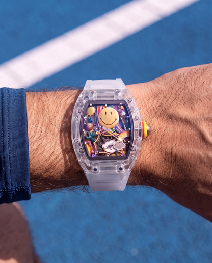 M-88 Smiley Transparent skeleton watch