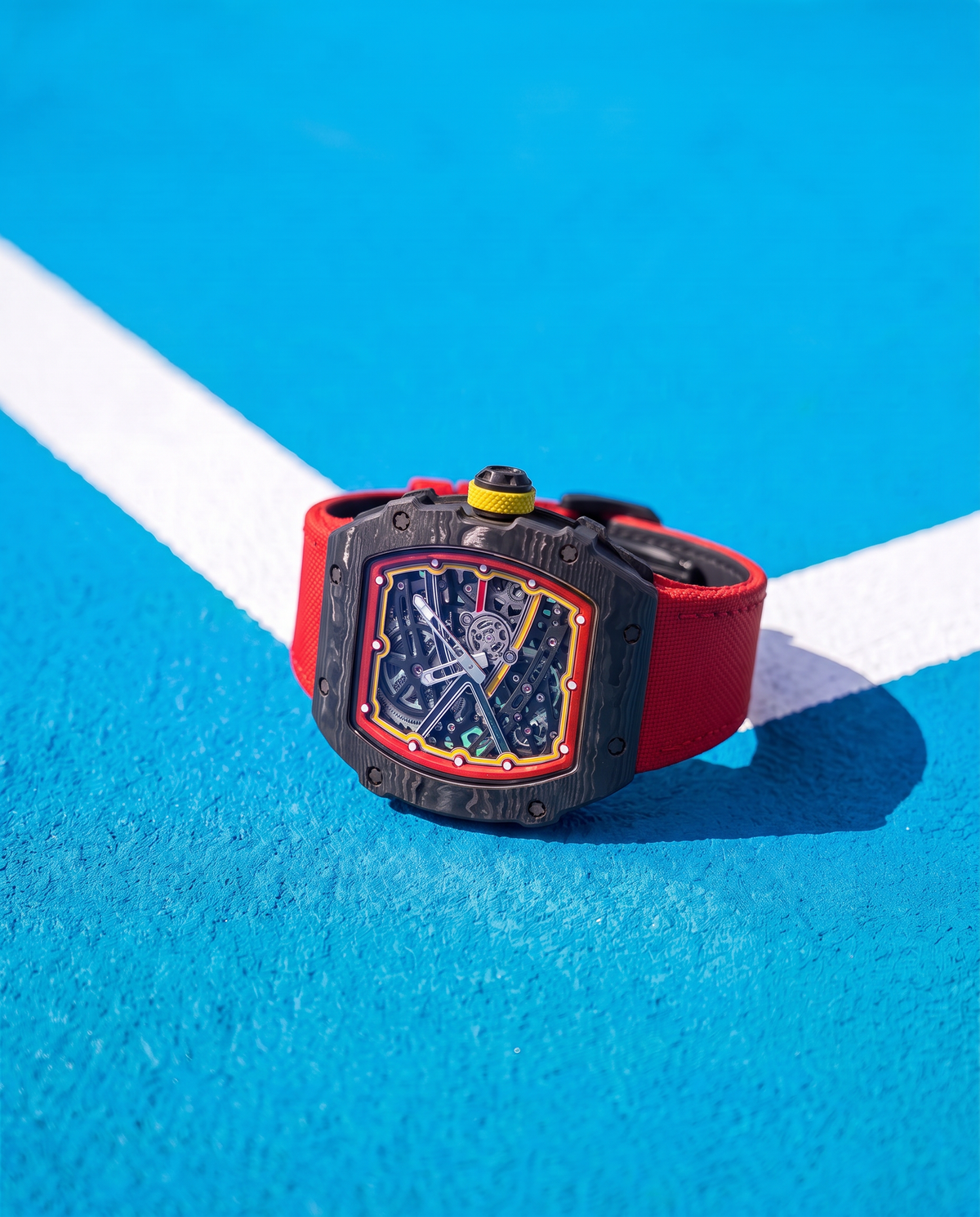 Vermillion Grid skeleton watch