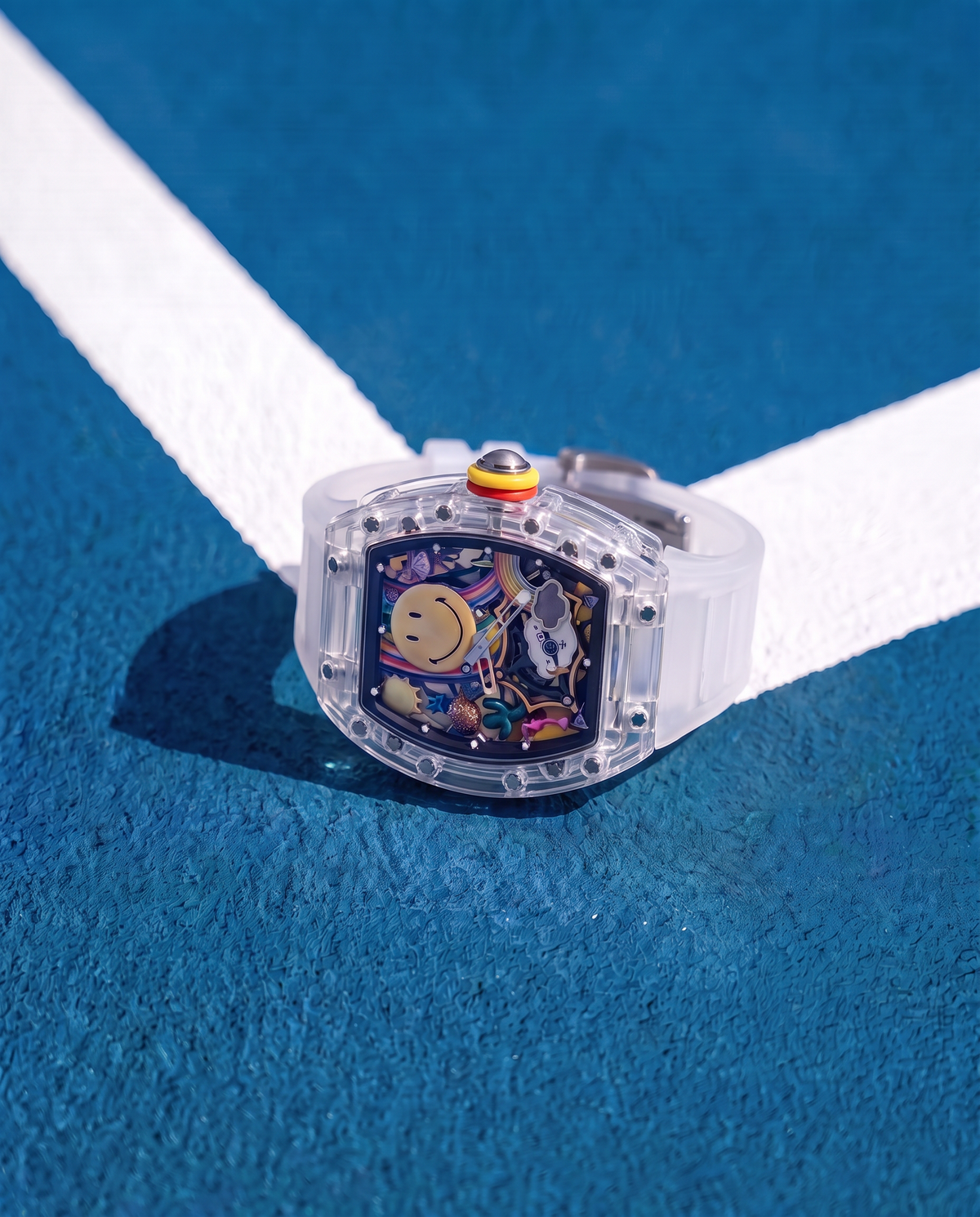 M-88 Smiley Transparent skeleton watch