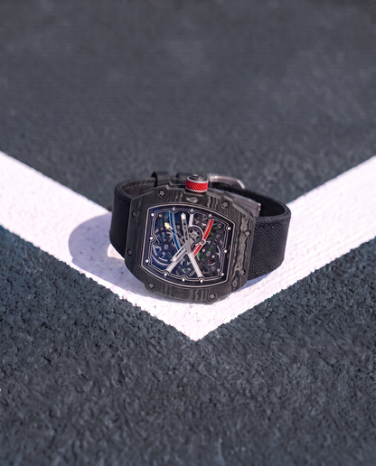 Noir Blanc skeleton watch
