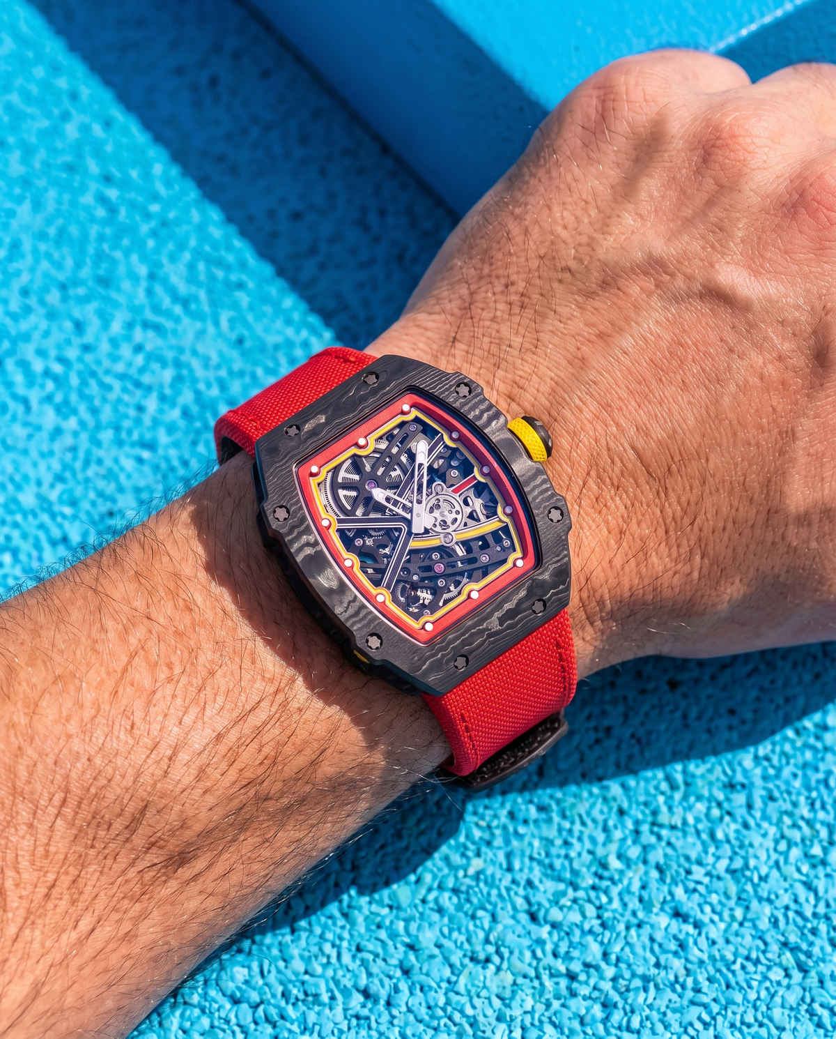 Vermillion Grid skeleton watch