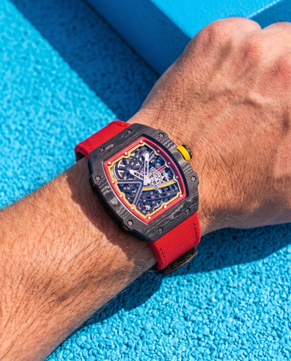 Vermillion Grid skeleton watch