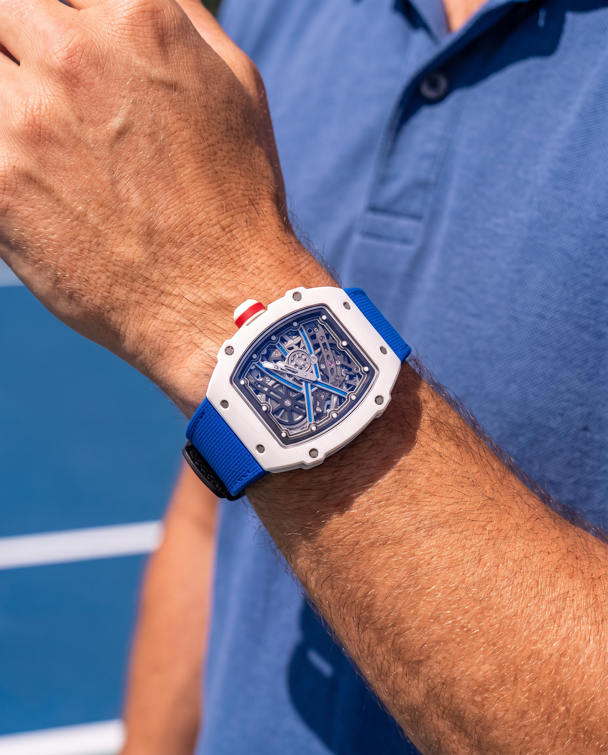 Cobalt Rally skeleton watch